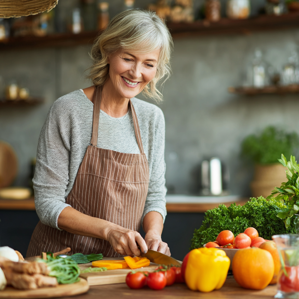Senior Ukrainian woman drinking water while exercising outdoors, demonstrating proper hydration habits for active aging and health maintenance